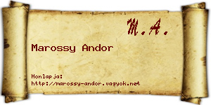 Marossy Andor névjegykártya