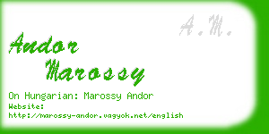 andor marossy business card